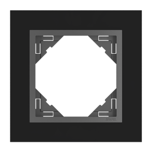 CRYSTAL/Единична рамка - сива(черно стъкло)