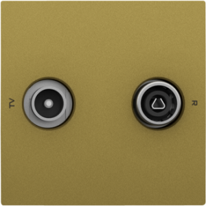 Капачка за гнезда за R-TV розетка - Златна