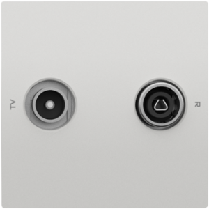 Капачка за гнезда за R-TV розетка - Бяла