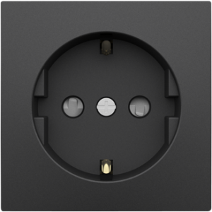 Капачка за контакт Schuko със защита - Черна