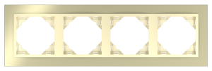 METALLO/Четворна рамка, златна- златна