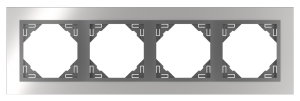 METALLO/Четворна рамка, хром- сива