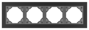ANIMATO/Четворна рамка, черна - сива