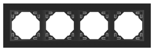 CRYSTAL/Четворна рамка - черна(черно стъкло)