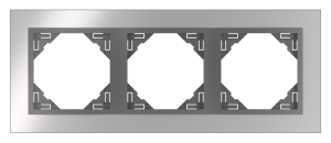 METALLO/Тройна рамка, хром- сива