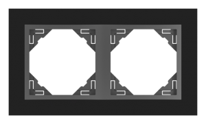 CRYSTAL/Двойна рамка - сива(черно стъкло)