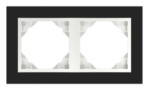 CRYSTAL/Двойна рамка -лед(черно стъкло)