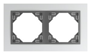 ANIMATO/Двойна рамка, алуминий - сива