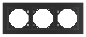 ANIMATO/Тройна  рамка, черна - черна