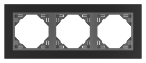 ANIMATO/Тройна рамка, черна - сива