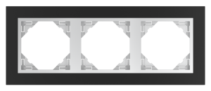 ANIMATO/Тройна рамка, черна - алуминий