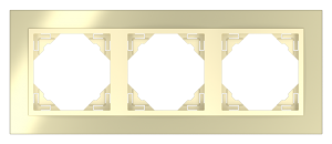 METALLO/Тройна рамка, златна- златна