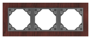 ARBORE/Тройна рамка, махагон- сива