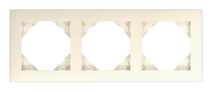 BASE/Тройна рамка - пластмаса, слонова кост