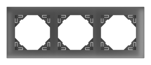 AQUARELLA/Тройна рамка - сива