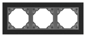 PETRA/Тройна рамка, гранит - сива