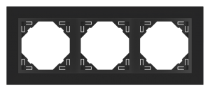 CRYSTAL/Тройна рамка - черна(черно стъкло)
