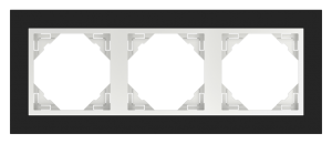 CRYSTAL/Тройна рамка - лед(черно стъкло)