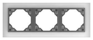 CRYSTAL/Тройна рамка - сива