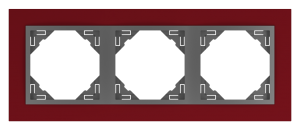 ANIMATO/Тройна рамка, червена - сива