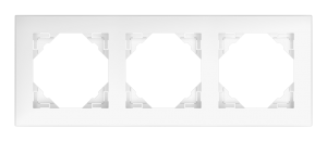 BASE/Тройна рамка - пластмаса, бяла