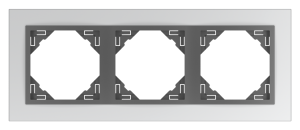 ANIMATO/Тройна рамка, алуминий - сива