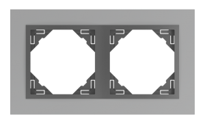 METALLO/Двойна рамка, алуминий - сива