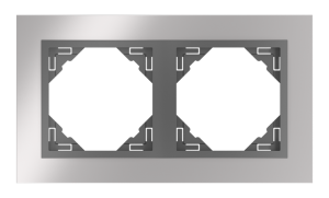 METALLO/Двойна рамка, хром - сива