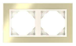 METALLO/Двойна рамка, златна - перла