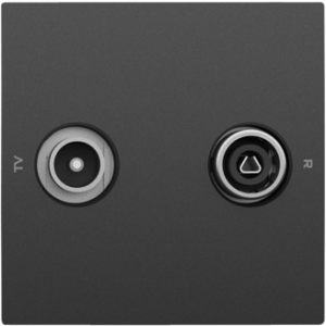 Капачка за гнезда за R-TV розетка - Черна