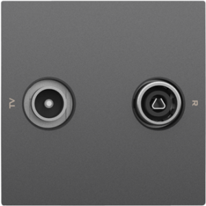 Капачка за гнезда за R-TV розетка - Сива