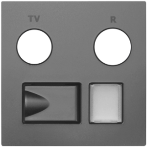 Капачка за RTV - RJ45 / RTV - RJ45 - за мултимедийни контакти - Сива