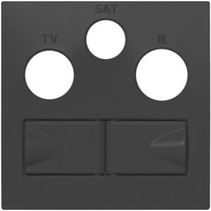 Капачка за R - TV - SAT мултимедийни контакти -  Черна