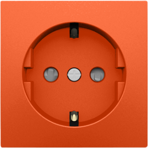 Капачка за контакт Schuko със защита - Оранжева