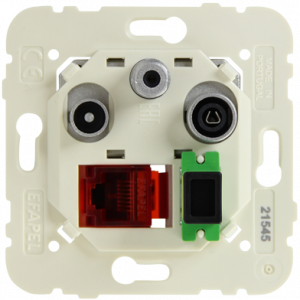 Мултимедиен контакт R-TV-SAT RJ45 Cat.6 UTP оптична връзка SC APC